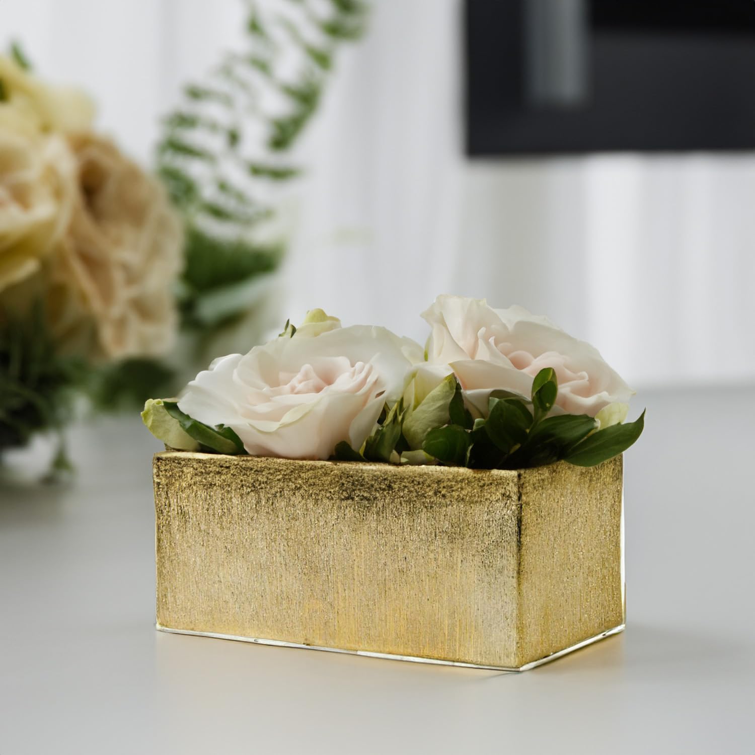 Amazon.com: WGVI Long Rectangle Ceramic Planter Vase in Gold